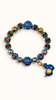 Mystic Clarity naturally aromatic agarwood bracelet with detailed blue cloisonné elements