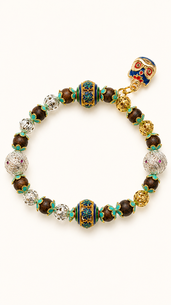 Still Waters | Lake Blue Agarwood & Enamel Bracelet
