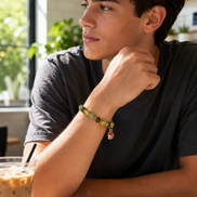 Open Sky | Lake Blue Agarwood & Enamel Bracelet