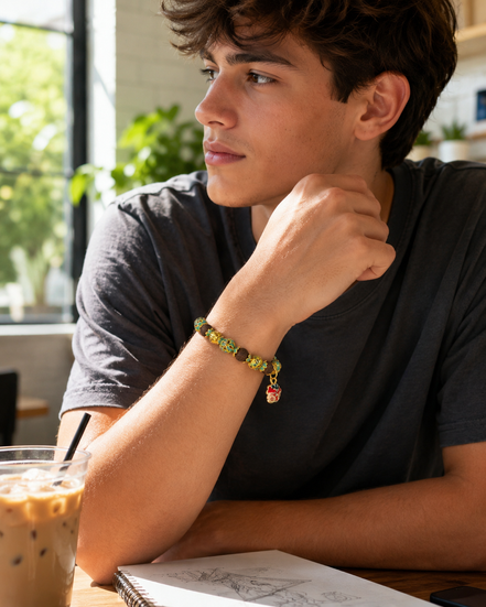 Open Sky | Lake Blue Agarwood & Enamel Bracelet
