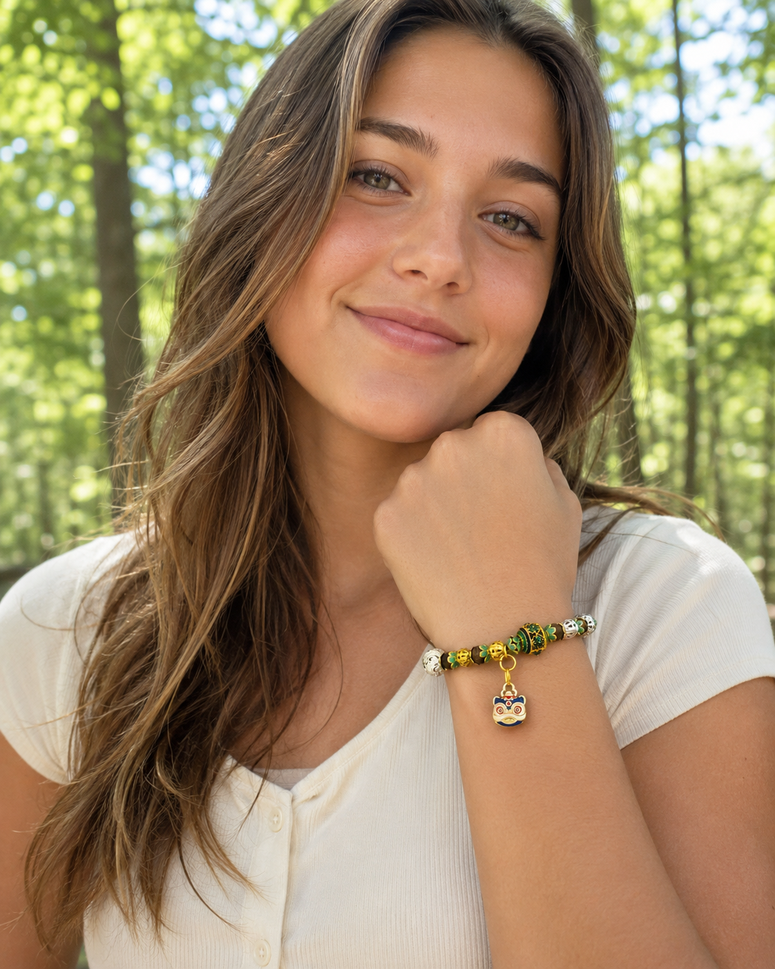 Still Waters | Lake Blue Agarwood & Enamel Bracelet