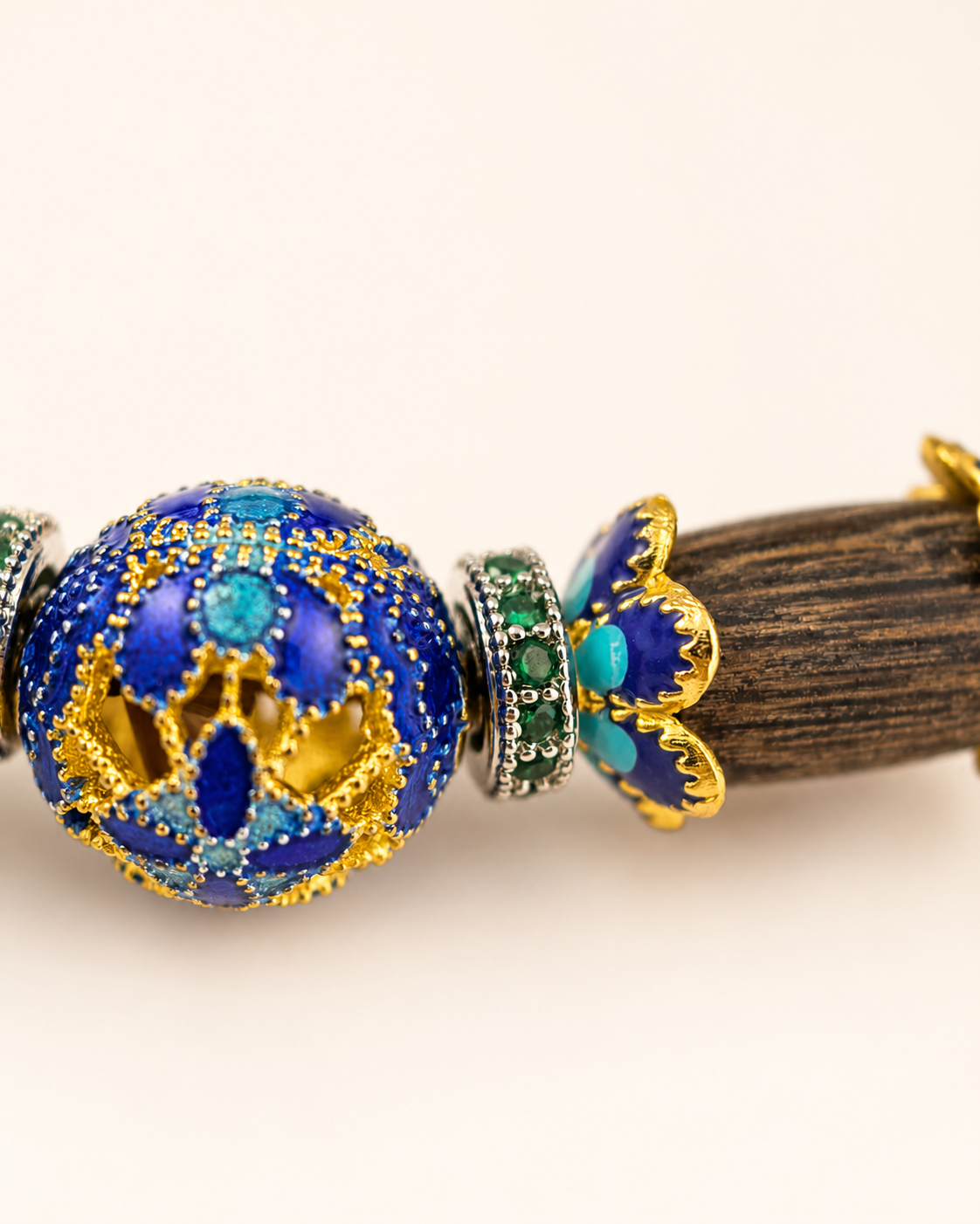 Open Possibility | Cloisonné Blue Agarwood & Enamel Bracelet