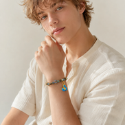 Open Possibility | Cloisonné Blue Agarwood & Enamel Bracelet
