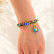 Open Possibility | Cloisonné Blue Agarwood & Enamel Bracelet
