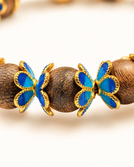 Hidden Horizon | Cloisonné Blue Agarwood & Enamel Bracelet