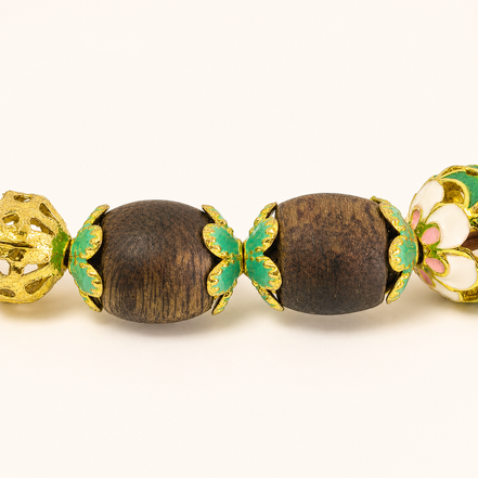 Clear Mind | Lake Blue Agarwood & Enamel Bracelet