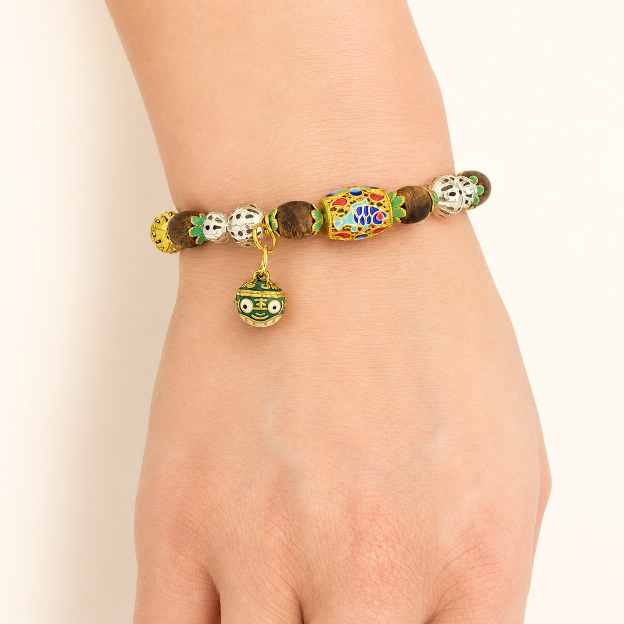 Clear Mind | Lake Blue Agarwood & Enamel Bracelet