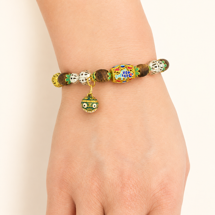 Clear Mind | Lake Blue Agarwood & Enamel Bracelet