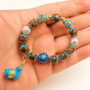 Hidden Horizon | Cloisonné Blue Agarwood & Enamel Bracelet