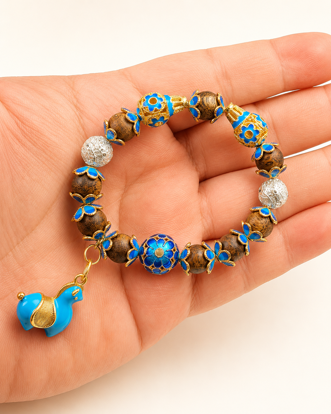 Hidden Horizon | Cloisonné Blue Agarwood & Enamel Bracelet