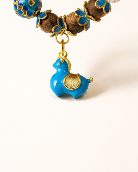 Hidden Horizon | Cloisonné Blue Agarwood & Enamel Bracelet
