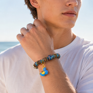 Hidden Horizon | Cloisonné Blue Agarwood & Enamel Bracelet