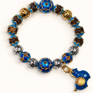 Mystic Clarity | Cloisonné Blue Agarwood & Enamel Bracelet