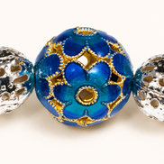 Mystic Clarity | Cloisonné Blue Agarwood & Enamel Bracelet