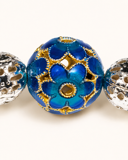 Mystic Clarity | Cloisonné Blue Agarwood & Enamel Bracelet