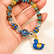 Mystic Clarity | Cloisonné Blue Agarwood & Enamel Bracelet