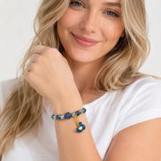 Mystic Clarity | Cloisonné Blue Agarwood & Enamel Bracelet