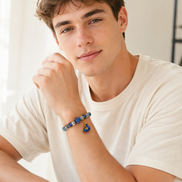 Mystic Clarity | Cloisonné Blue Agarwood & Enamel Bracelet