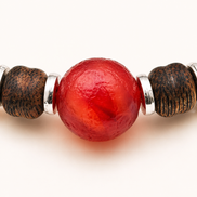 Silent Fire | Burgundy Agarwood & Enamel Bracelet