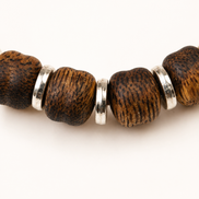 Silent Fire | Burgundy Agarwood & Enamel Bracelet