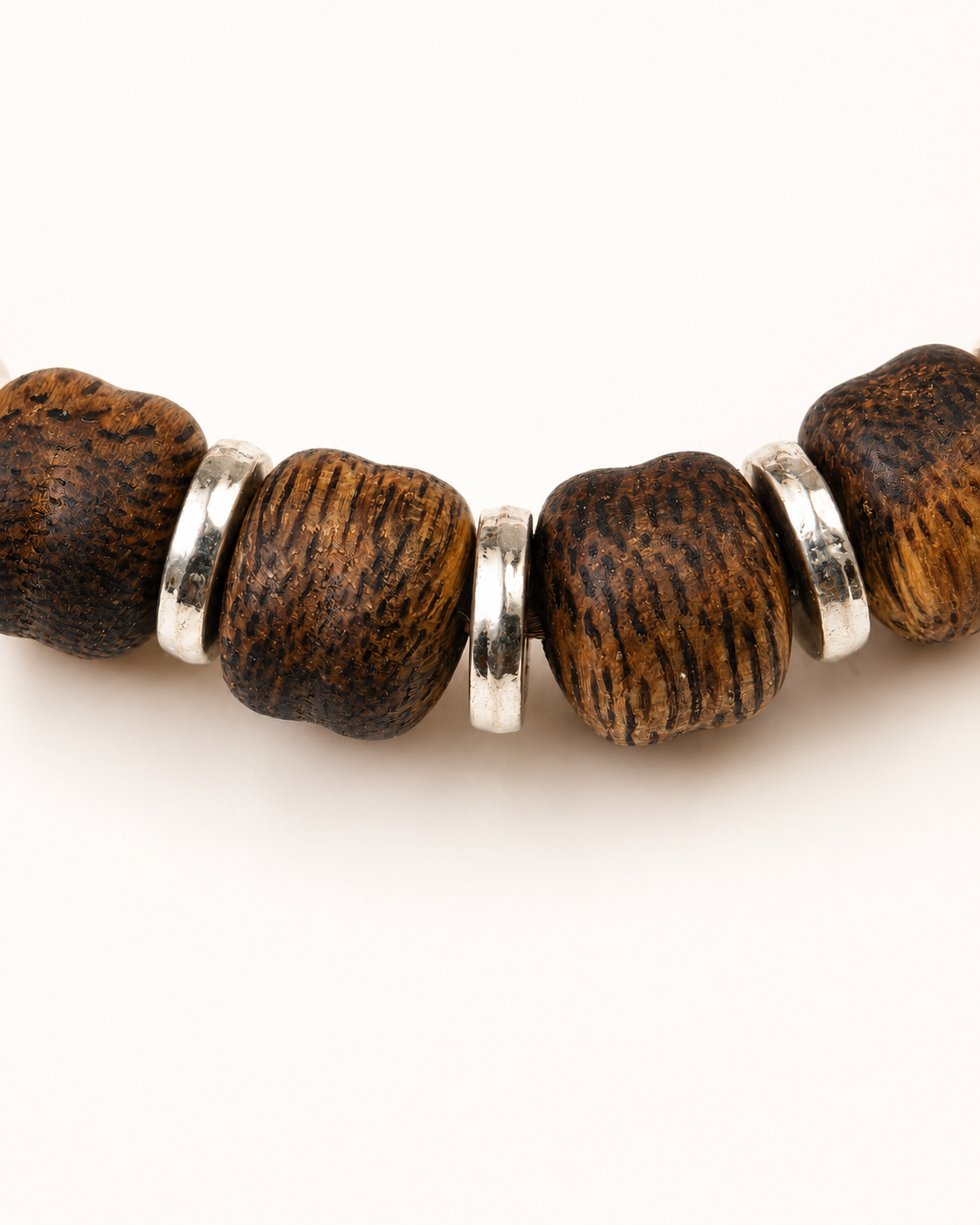 Silent Fire | Burgundy Agarwood & Enamel Bracelet