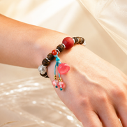 Silent Fire | Burgundy Agarwood & Enamel Bracelet