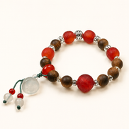 Brave Heart | Burgundy Agarwood & Enamel Bracelet