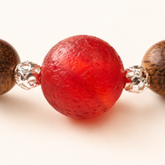 Brave Heart | Burgundy Agarwood & Enamel Bracelet