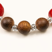 Brave Heart | Burgundy Agarwood & Enamel Bracelet