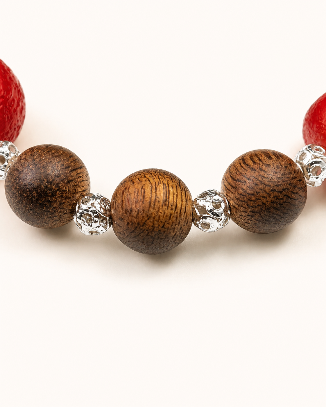 Brave Heart | Burgundy Agarwood & Enamel Bracelet