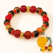 Enduring Flame | Burgundy Agarwood & Enamel Bracelet