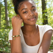 Clear Mind | Lake Blue Agarwood & Enamel Bracelet
