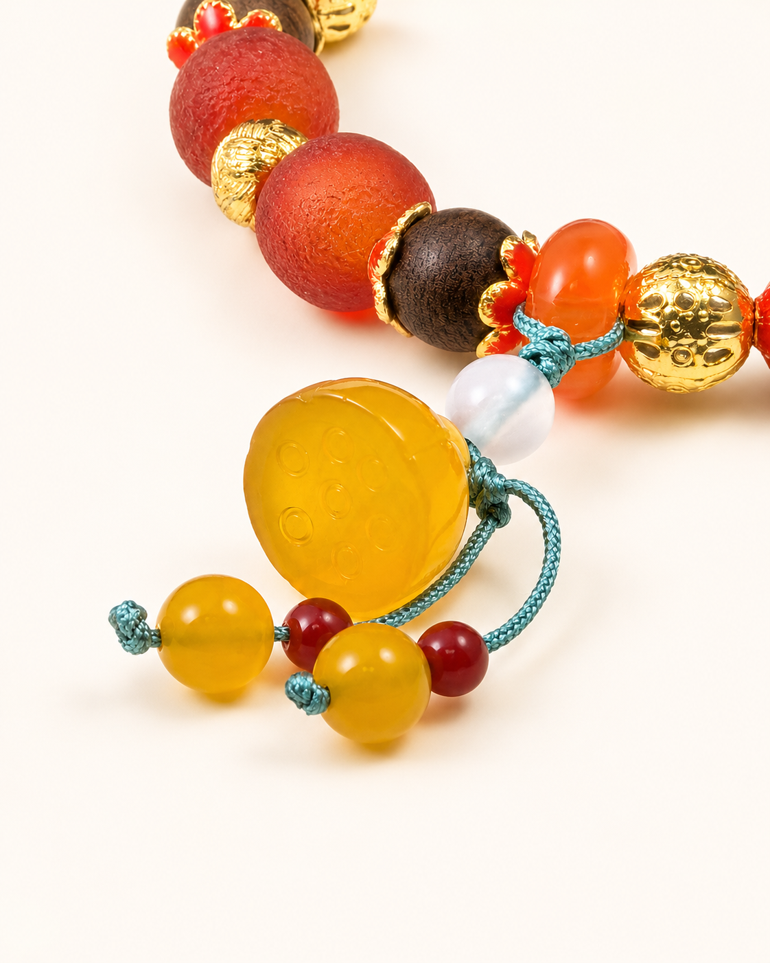 Enduring Flame | Burgundy Agarwood & Enamel Bracelet