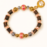 Warm Light | Blush Pink Agarwood & Enamel Bracelet
