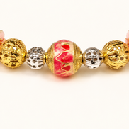 Warm Light | Blush Pink Agarwood & Enamel Bracelet