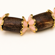 Warm Light | Blush Pink Agarwood & Enamel Bracelet