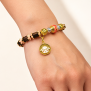 Warm Light | Blush Pink Agarwood & Enamel Bracelet