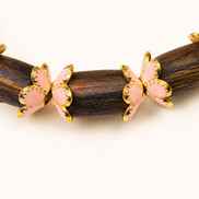 Gentle Bloom | Blush Pink Agarwood & Enamel Bracelet