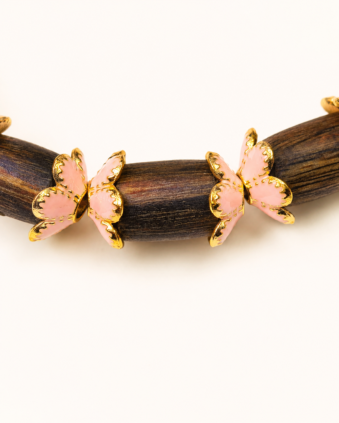 Gentle Bloom | Blush Pink Agarwood & Enamel Bracelet