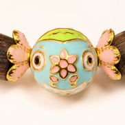 Gentle Bloom | Blush Pink Agarwood & Enamel Bracelet