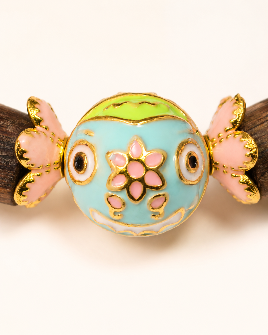 Gentle Bloom | Blush Pink Agarwood & Enamel Bracelet
