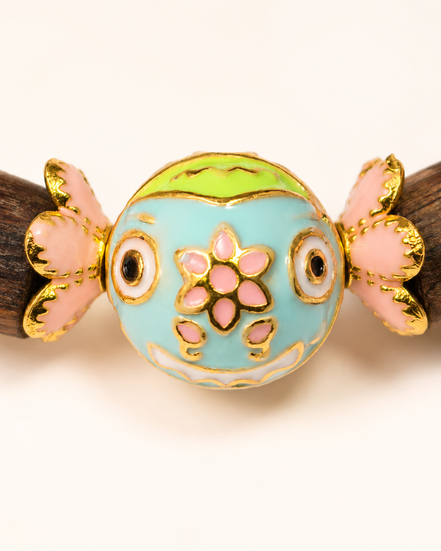 Gentle Bloom | Blush Pink Agarwood & Enamel Bracelet
