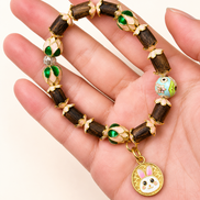 Gentle Bloom | Blush Pink Agarwood & Enamel Bracelet