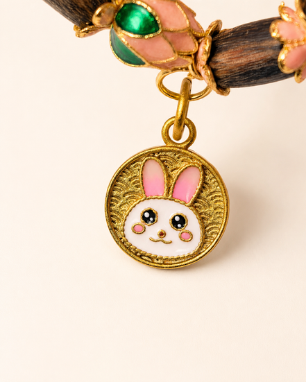 Gentle Bloom | Blush Pink Agarwood & Enamel Bracelet