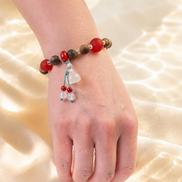 Brave Heart | Burgundy Agarwood & Enamel Bracelet