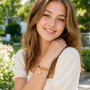 Warm Light | Blush Pink Agarwood & Enamel Bracelet
