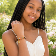 Warm Light | Blush Pink Agarwood & Enamel Bracelet