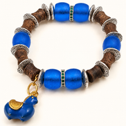 Calm Soul | Royal Blue Agarwood & Enamel Bracelet