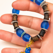 Calm Soul | Royal Blue Agarwood & Enamel Bracelet
