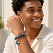 Calm Soul | Royal Blue Agarwood & Enamel Bracelet